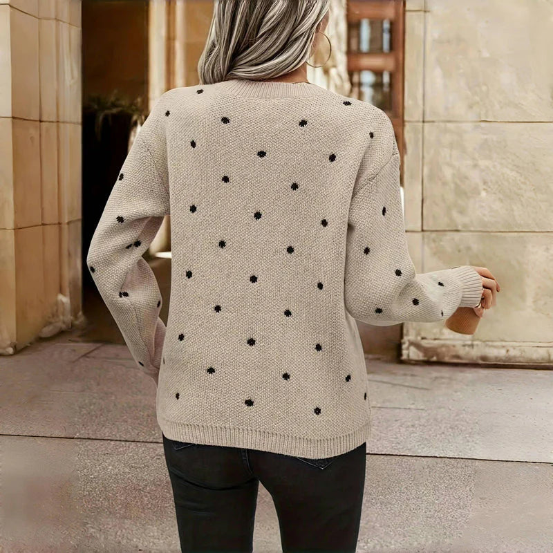 Cecilia | Retro Polka Knit Sweater