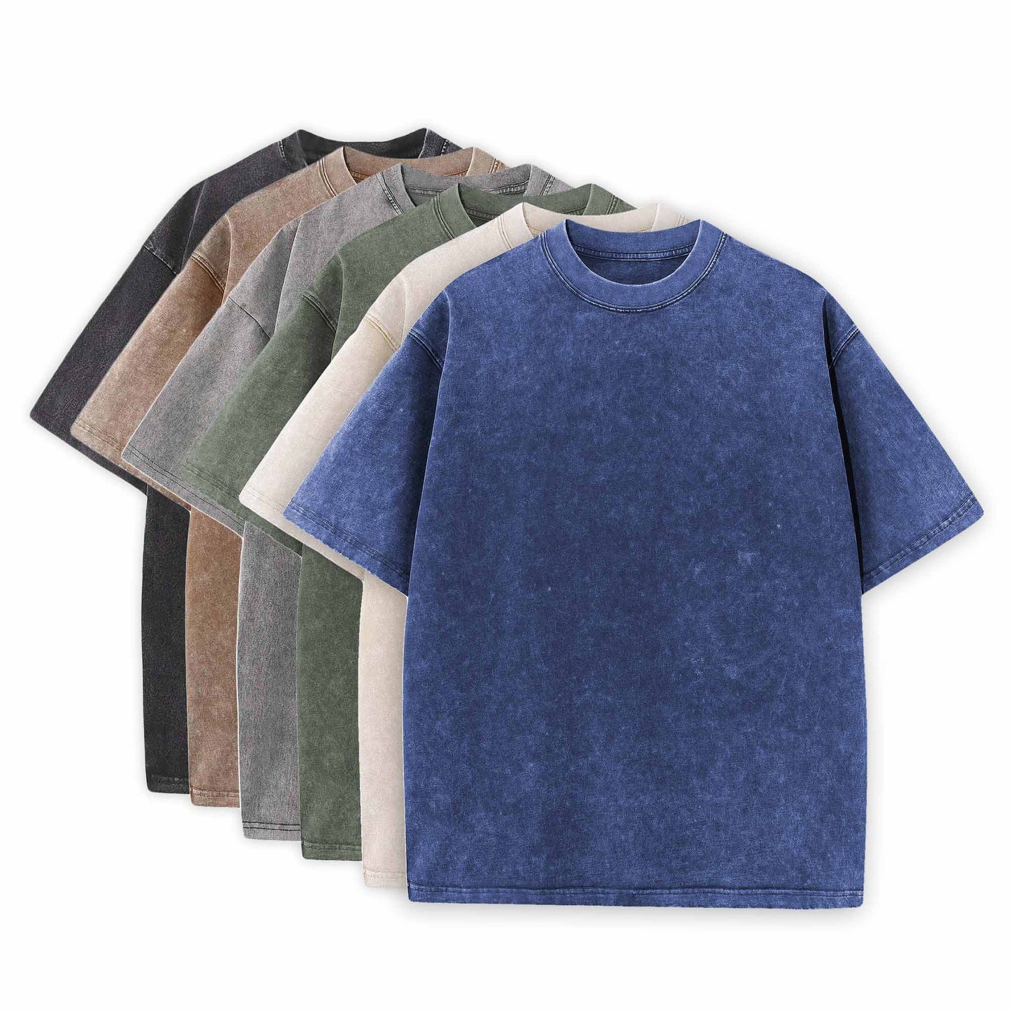 The Washed Tee Collection  Heavy Loose Fit Washed T-Shirts (6 pack)