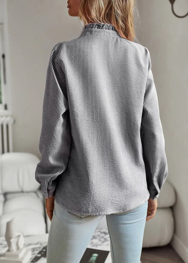 Aurora | Ruffle Long Sleeve Shirt