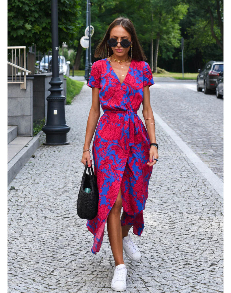 Hazal |  V-Neck Floral Maxi Dress