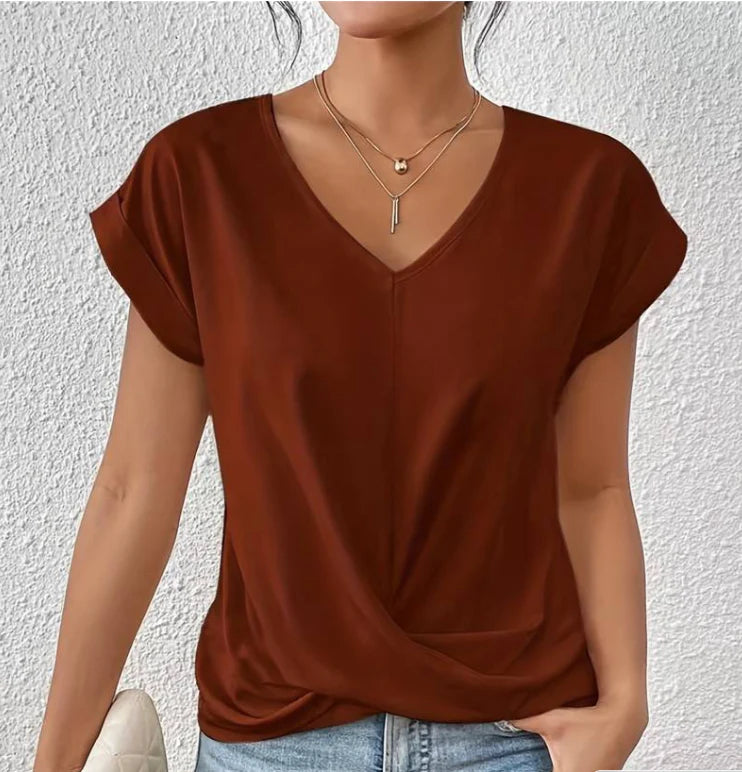 Stella | Tummy tucking V-neck top