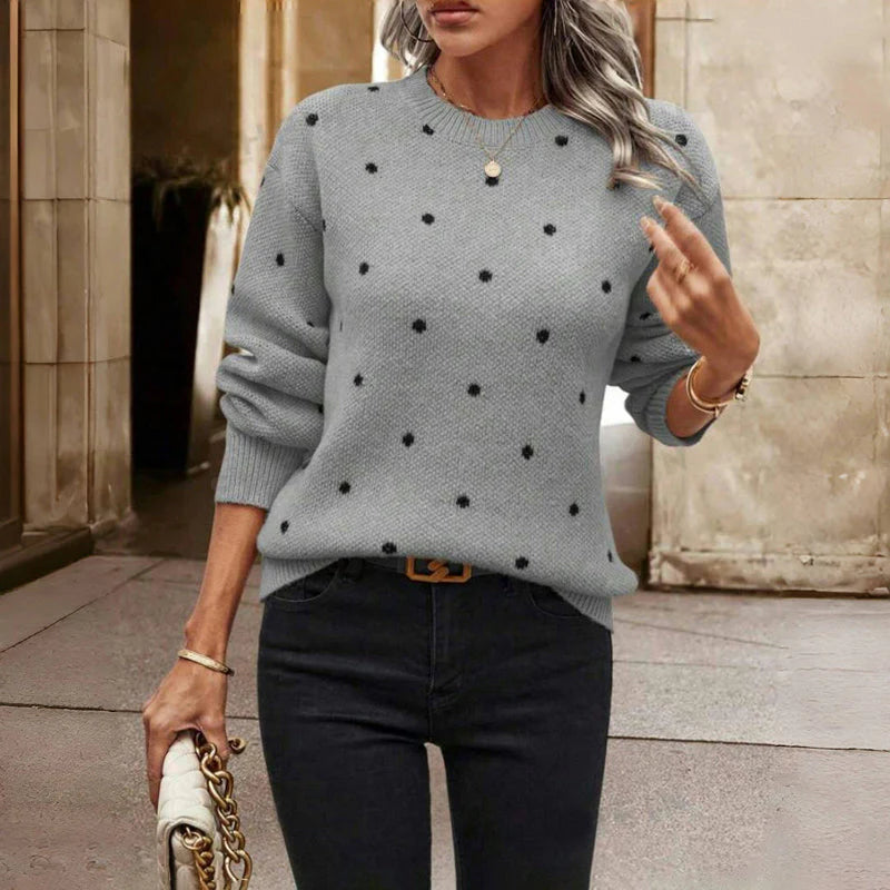 Cecilia | Retro Polka Knit Sweater