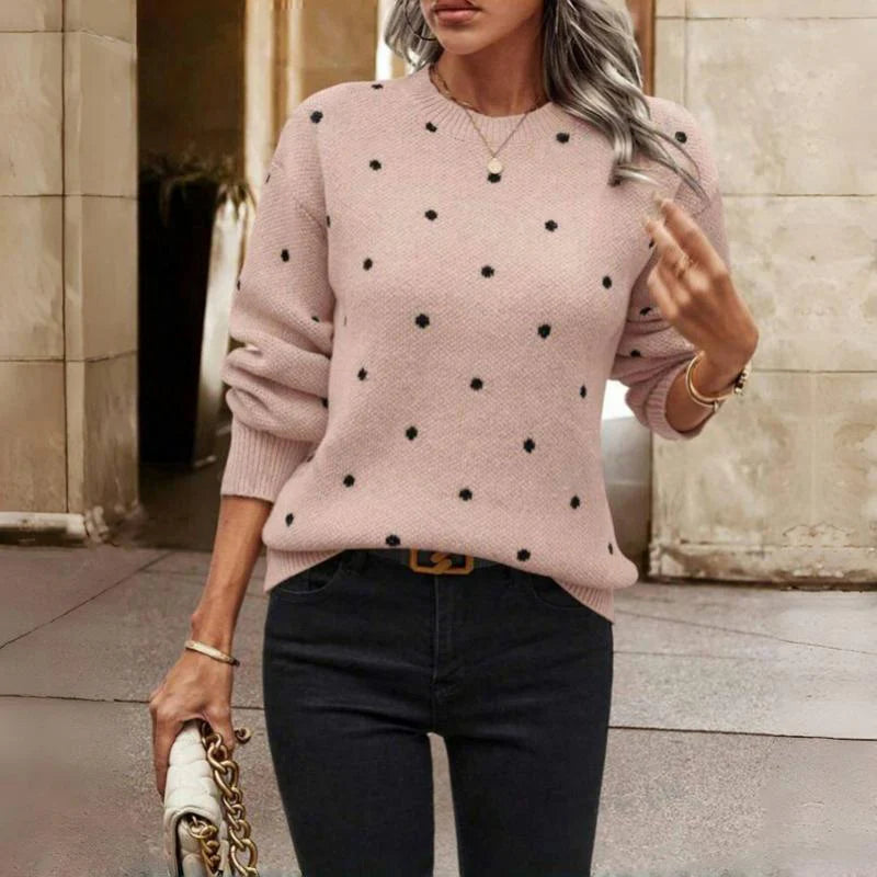 Cecilia | Retro Polka Knit Sweater