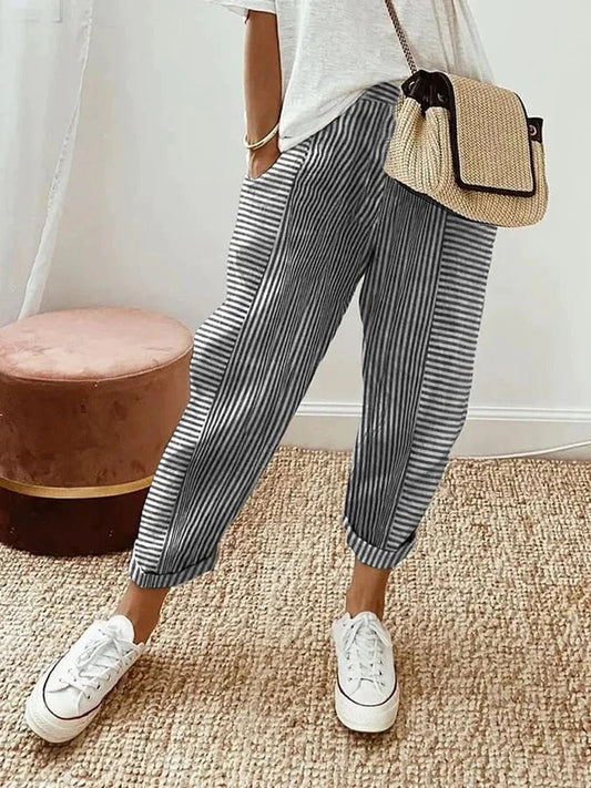 Lora | Striped Cotton Pants