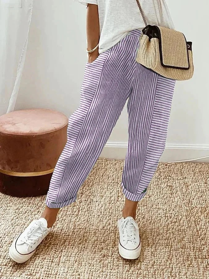 Lora | Striped Cotton Pants